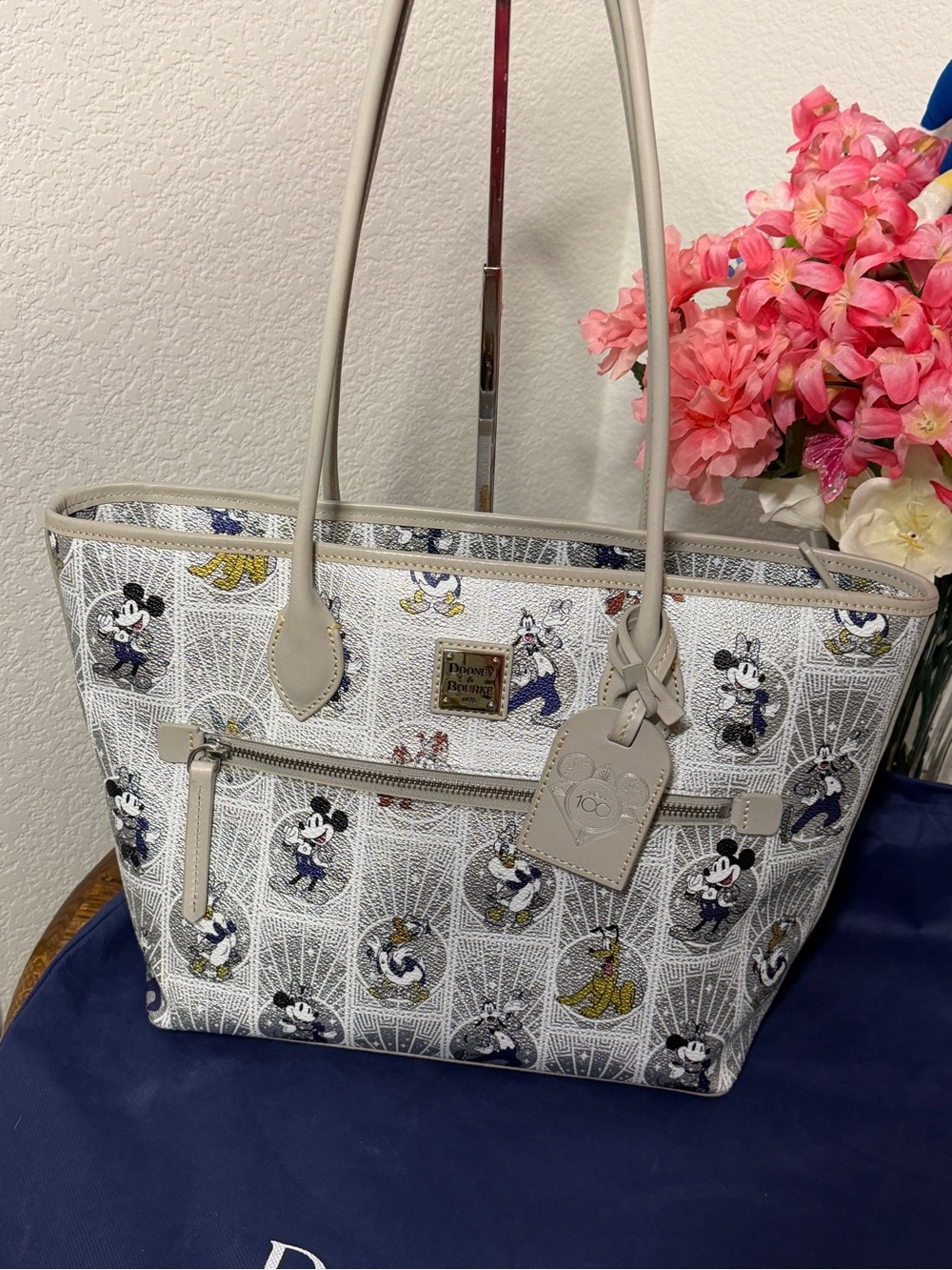 Dooney & Bourke Silver 100 Anno Disney Coated Canvas Print Tote